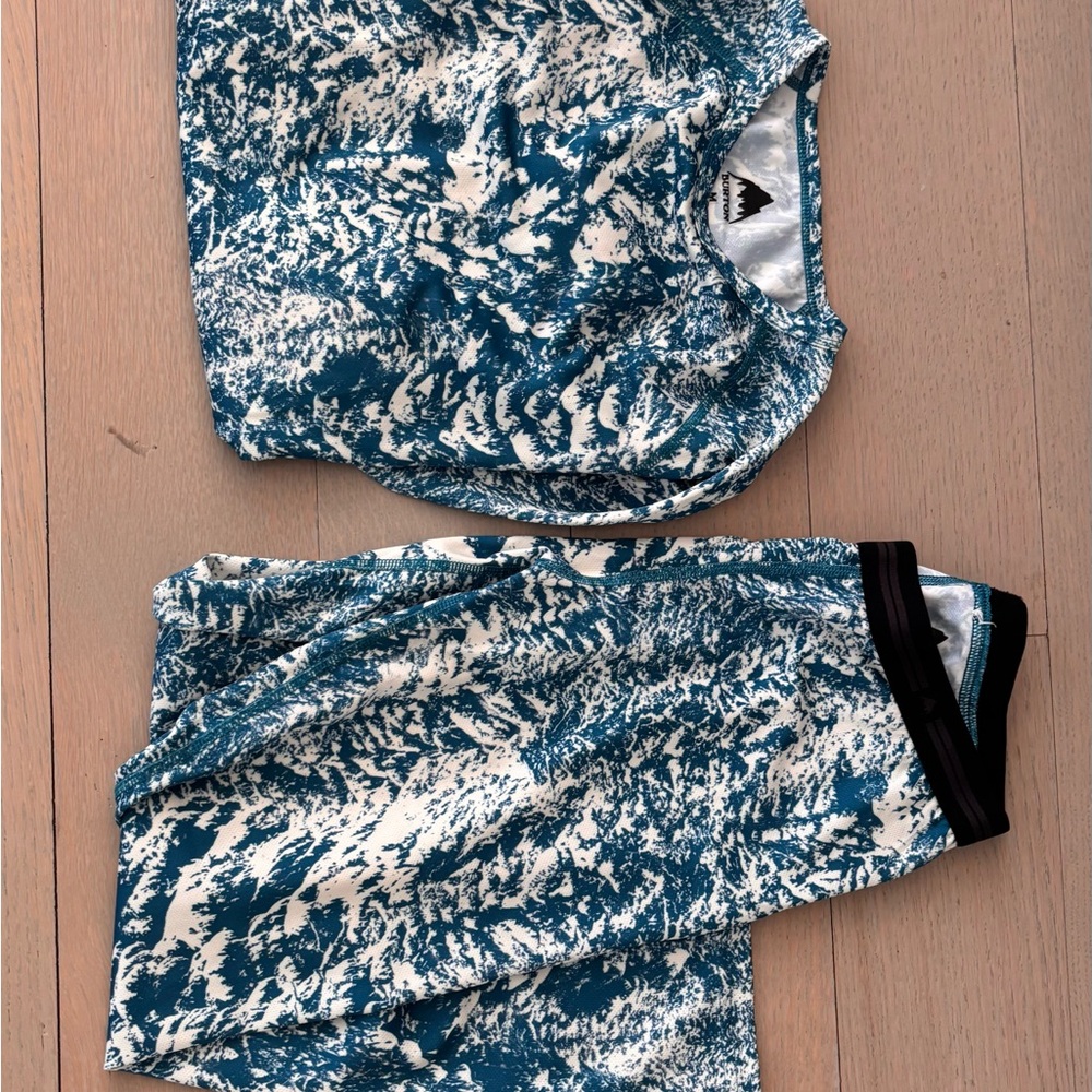 Blue and White Burton Light Weight Base Layer Set